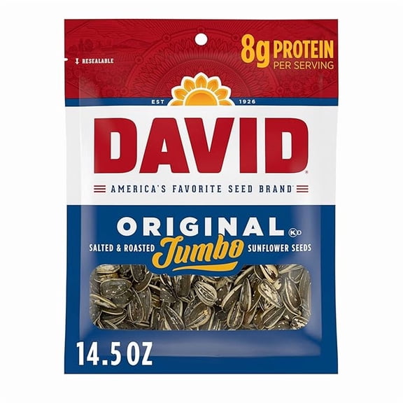 DAVID Roasted and Salted Sunflower Seeds, Original Flavor, 14.5oz.