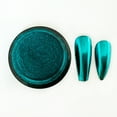 thumbnail image 2 of Green Blue Chrome Nail Powder Set Metallic Mirror Effect Holographic Nail Powder,Nail Art Glitter Decoration Chrome Nail Powder 2 Jars, 2 of 3