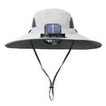 thumbnail image 2 of PALIFEUR Wide Brim Solar Fan Hat with Solar Fan, Fan Built in Hat with Fans Solar Power, Solar Powered Fan Hat for Outdoor Fishing Travel, 3 Speed Adjustable Fan Hat for Men Women, 2 of 8