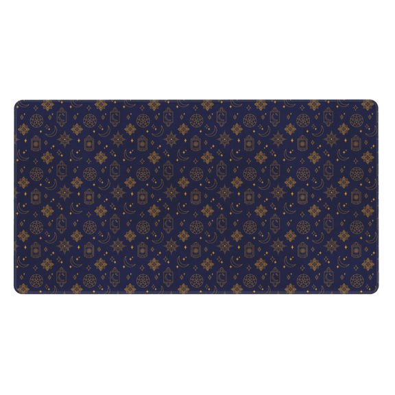 Large Mouse Pad, Blue Red Moon Stars Drawing Non-Slip Waterproof Rubber Keyboard Office Desk Pads Mousepad, 29.5 x 15.8 inches 3mm Thick