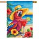 thumbnail image 1 of Bandera de jardín KIMPUDSEN Summer Tropical Parrot, 70 x 100 cm, doble, 1 of 7