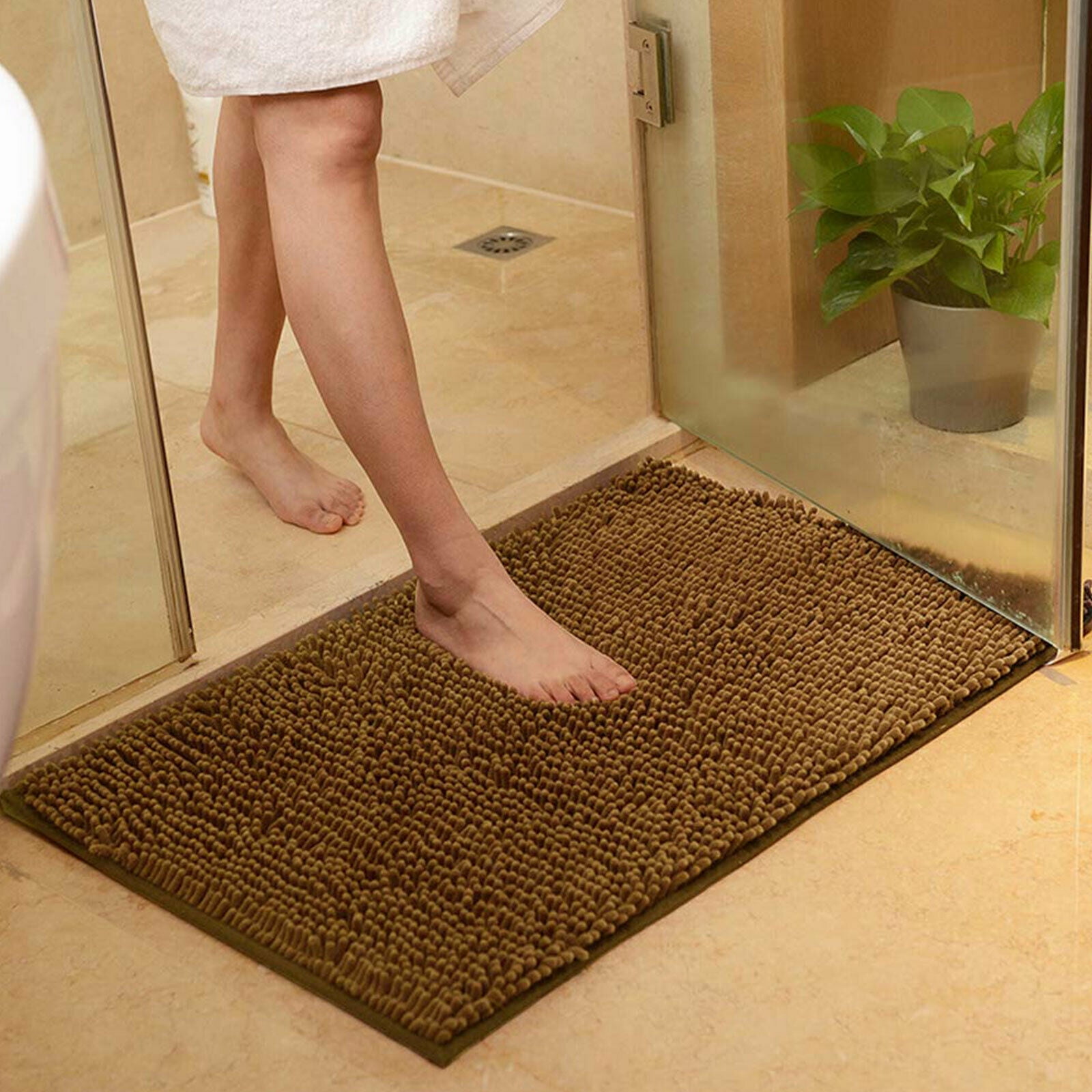 Absorbent Soft Shaggy Non Slip Bath Home Floor Rugs Carpet Mat Bathroom Shower 