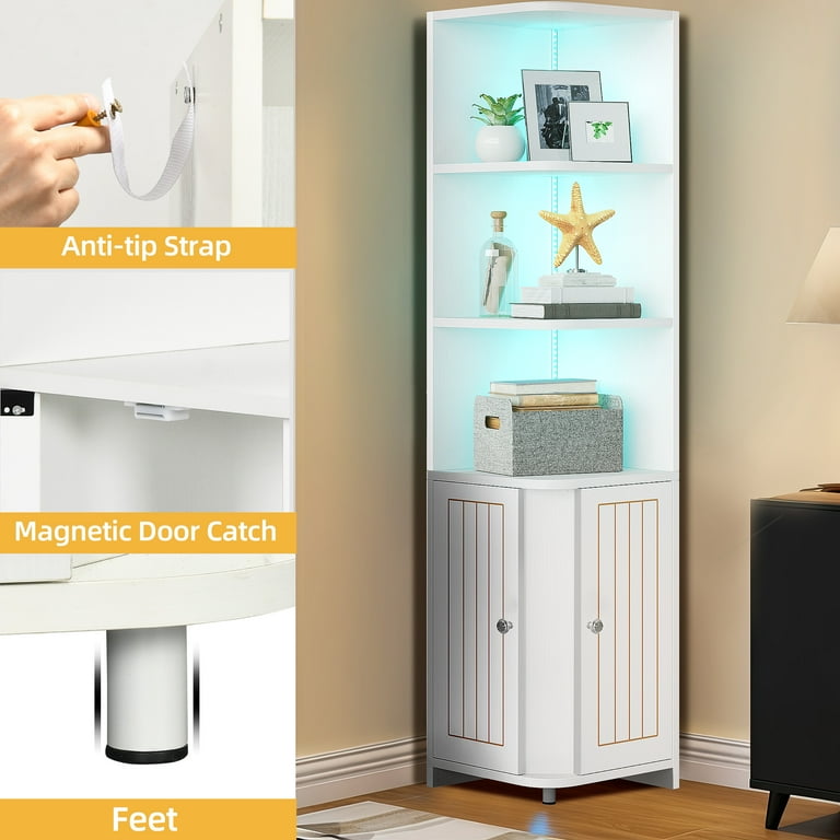 White corner unit with cheap drawers