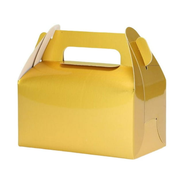 Cake Storage Box with Handles Party Boxes Food Snacks Gifts Packaging Case Egg Tart for Home Restaurant Bakery Gold