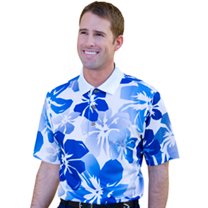 Monterey Club Men's Hawaiian Texture Print Golf Polo Shirt #1577
