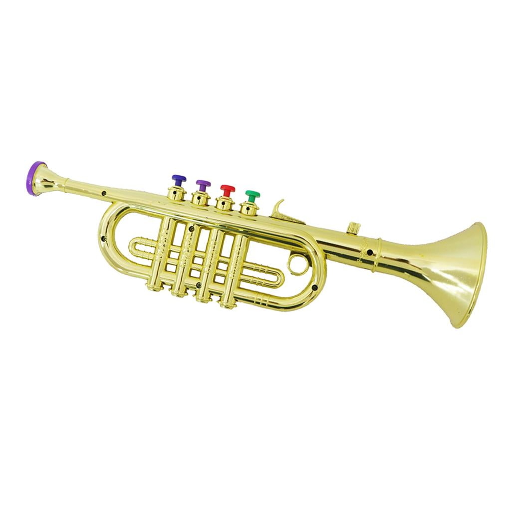 LeeQinersw 2 Pieces Children's Plastic Trumpet with 3 Valves, 34cm for Playing 3