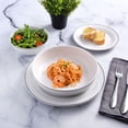 thumbnail image 2 of Meritage Classy 16 Peice Dinnerware Set, Double Bowl and Platinum Bands, 2 of 3
