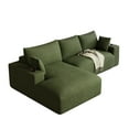 thumbnail image 7 of Wiilayok 113" L-Shape Cloud Sectional Couch with Oversized Chaise,Corduroy Fabric Modern Modular Sofa with Cup Holder, Comfy Boneless Upholstered Couches for Living Room Bedroom,Olive Green, 7 of 7
