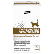 Elanco Tapeworm Removal Dewormer for Cats, 3 Tablets Praziquantel