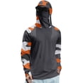 thumbnail image 2 of Domuza Mens Uv Protection Shirts with Mask Lightweight Long Sleeve Hooded Sun Shirt SPF 50+ UPF Hoodie Summer Fishing Shirts Red M, 2 of 4