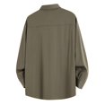 thumbnail image 3 of Krdevn Mens Shirts - Men's Casual Long Sleeve Linen Shirt for Everyday Wear Relaxed Fit Button for Spring Summer and Fall,Mens Fall Shirts,Color:Army Green,Size:L, 3 of 3