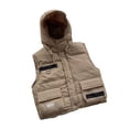 thumbnail image 2 of KYAIGUO Girls Boys Kids Toddler Winter Hooded down Vest for 2-12 Years Old Warm Fall Sleeveless Jackets with Zipper Puffer Padded Stand-Up Collar Coats, 2 of 9