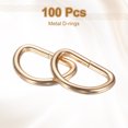 thumbnail image 3 of Uxcell 100pcs D Ring 1" (25mm) Metal Electroplate D-Shape Buckle Clips, Gold, 3 of 7