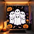 thumbnail image 5 of Lilixerw Halloween Shower Curtain Decoration, Cute Ghost Pumpkin Spider Printed Bath Curtain with 12 Hooks, for Bathroom, Shower Nook and Holiday Home Accent, 70.87x47.24 inch, 5 of 6