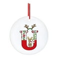 thumbnail image 1 of 26 adornos de letras del alfabeto de acrílico rojo con diseño de cervatillo | 7 x 7 cm para colgar en el árbol de Navidad, ideal para decorar el hogar y la escuela, 1 of 4