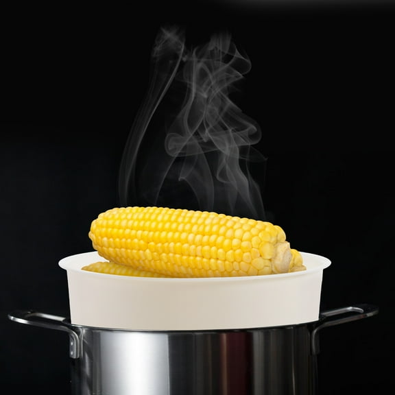 WHAMVOX 2Pcs White Kitchen Steamer for Food Preparation with 16.9X16.9X4.5Cm