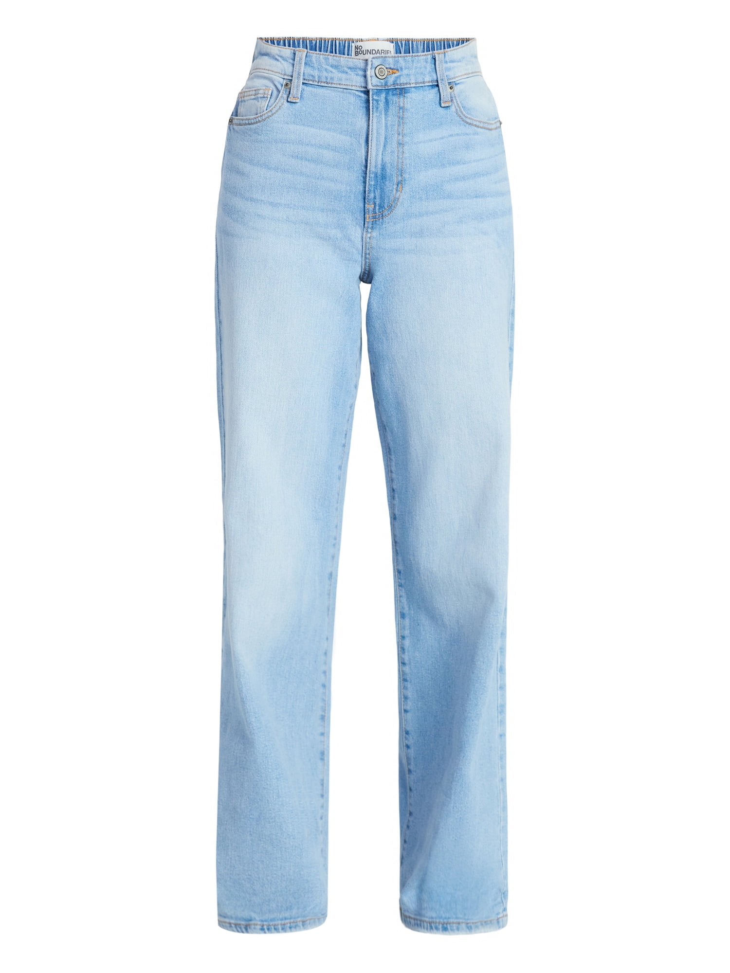No Boundaries High Rise Baggy Wide Leg Jeans, 34" Inseam, Women's and Women's Plus Sizes XXS-4X