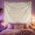thumbnail image 2 of Floral Mandala with Lace Patterns Against a Pale Ivory Background, Romantic Boho for Flower Lovers, Botanical Wall Art Decor, Mother's Day Gift, Tapestry Wall Hanging for Bedroom and Living Room, 2 of 7