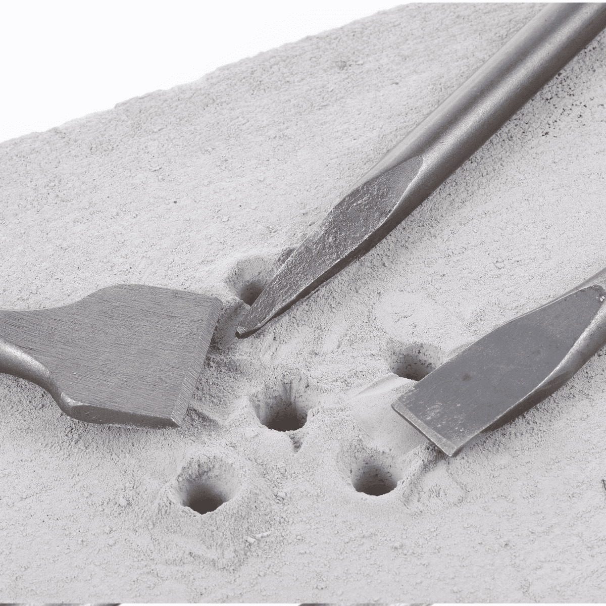 3-Piece Chisel Set For Sds-Max Chuck Hammer Drills (3 Pieces, For All Sds-Max Chuck Hammer Drills, With 2 Flat Chisels And 1 Punch)