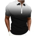 thumbnail image 1 of Camisas de Suéter para Hombre Gradación de Impresión Turndown Cuello Blusa Deportiva, Poliéster Ligero para Verano Casual Y Uso Diario, 1 of 8