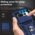 thumbnail image 6 of Jiahe Cover For Google Pixel 7 Pro,Slim Armor Shockproof Magnetic Slide Camera Lens Protector Ring Holder Case Cover,Blue, 6 of 9