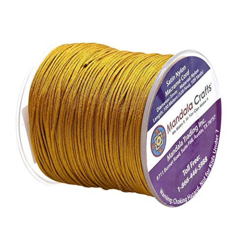 Mandala Crafts 1mm Nylon Satin Cord - 109 Yards Orange Rattail String For Jewelry Making, Bracelets, Mala, Macrame, Crafts