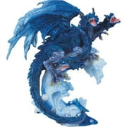 Q-Max 4"H Three-Headed Blue Dragon Statue Fantasy Decoration Figurine