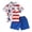 Z1-Blue, variant on Boy Patriotic Outfit 4th of July Baby Boy Outfit Toddler USA Flag Short Sleeve Button Down Shirt Shorts Set Patriotic Clothes 6M-4T,3-4 Years