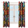 thumbnail image 4 of Peace Floral Hippie Pattern 2 Panels Blackout Curtains for Bedroom Living Room Drapes Kitchen Room Window Blackout Curtain Grommet, 4 of 6
