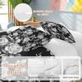thumbnail image 3 of Black Rose Bedding 3 Piece Duvet Cover Set Full Size, Vintage Pastoral Botanical Floral Leaves Vines Soft Microfiber Comforter Cover with Zipper Closure & Pillowcases, FadeResistant Quilt Cover, 3 of 9