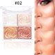 thumbnail image 3 of Paleta de contorno iluminador de cuatro colores Maquillaje 3D Matte Contour Powder Rose Blush Highgloss Palette Cosmetics, 3 of 5