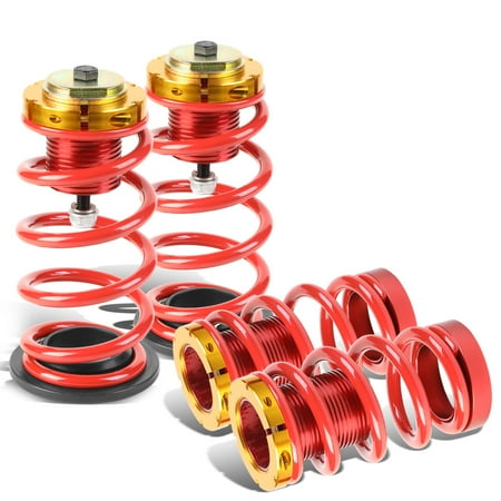 Aluminium Suspension - For 12-15 Honda Civic FB 4pcs Aluminum Scaled Suspension Coilover Kit (Red) 13 14