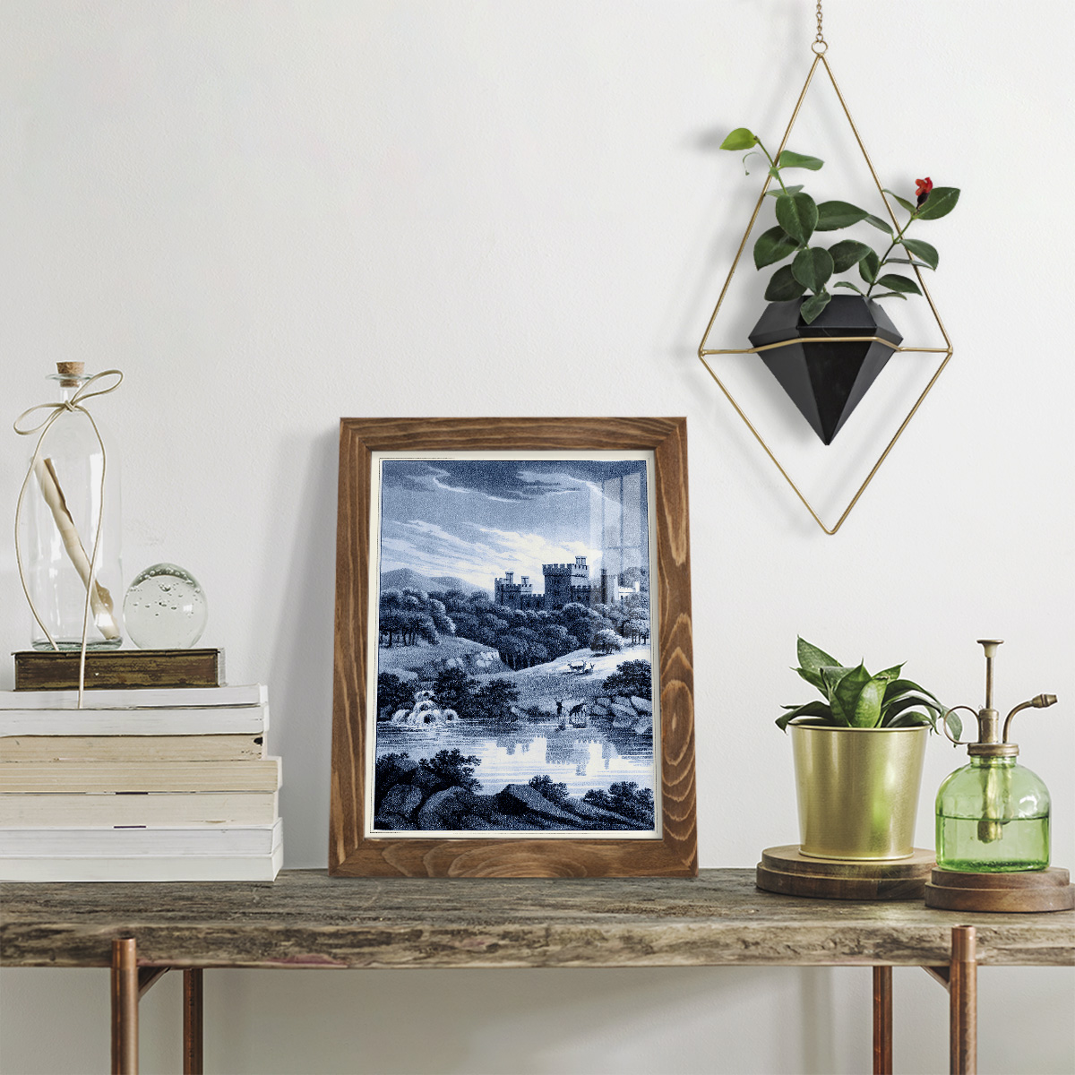 Estate View II -Framed Print w/glass-Walnut