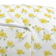 thumbnail image 3 of Watercolor Flowers Pouf Cover with Zipper, Soft Bloom Branches Rose Petals Vintage Growth Art Hand Drawn, Soft Decorative Fabric Unstuffed Case, 30" W X 17.3" L, Yellow and Pale Green, by Ambesonne, 3 of 5