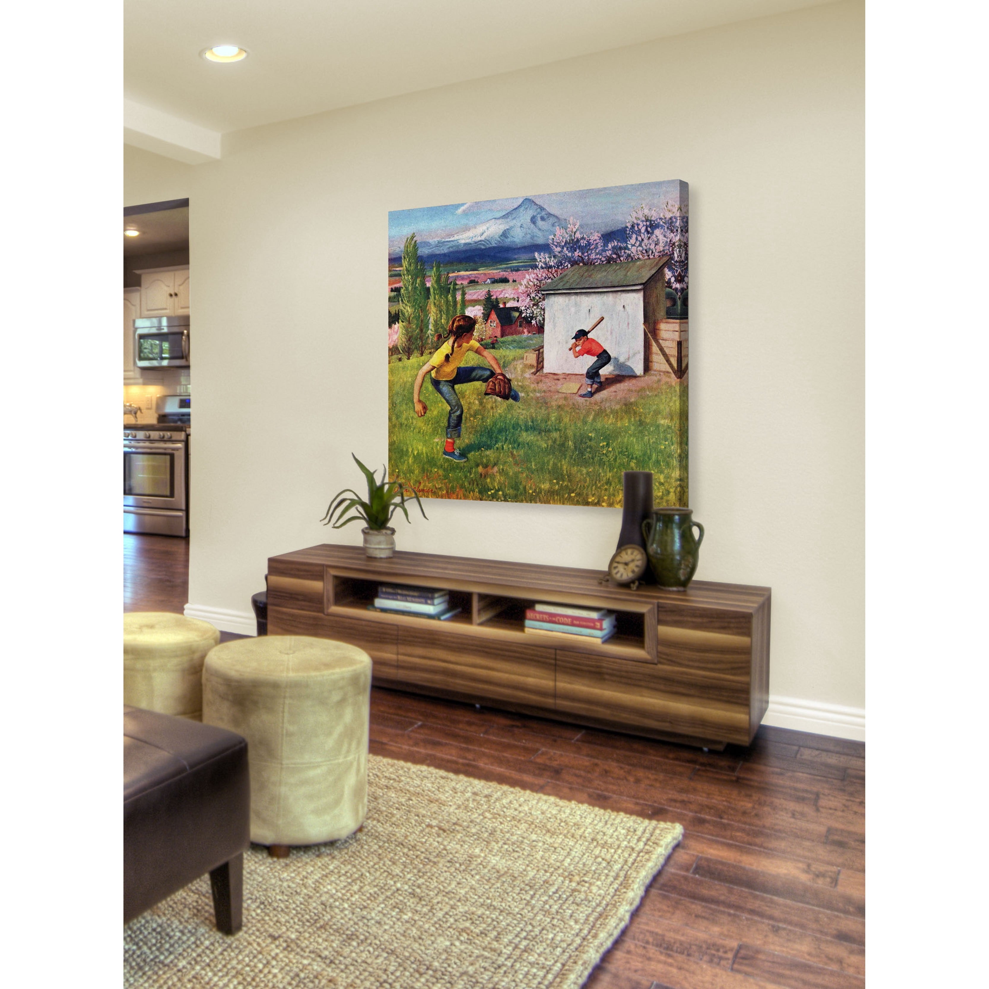 Marmont Hill Oregon Baseball by John Clymer Painting Print on Canvas