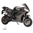 thumbnail image 1 of 49cc 4-Stroke Pocket Rocket Motorcycle, Mini Motorcycle, Gas Pocket Motorbike with Front Rear Disc Brakes, Racing Max Speed 25MPH, Dual Headlights-Black, 1 of 8