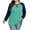 Womens Pullover Light Blue, variant on Womens Plus Size T-Shirts, Raglan Long Sleeve Shirts for Women Fall Casual Loose Fit Oversized Color Patchwork Crewneck Tees