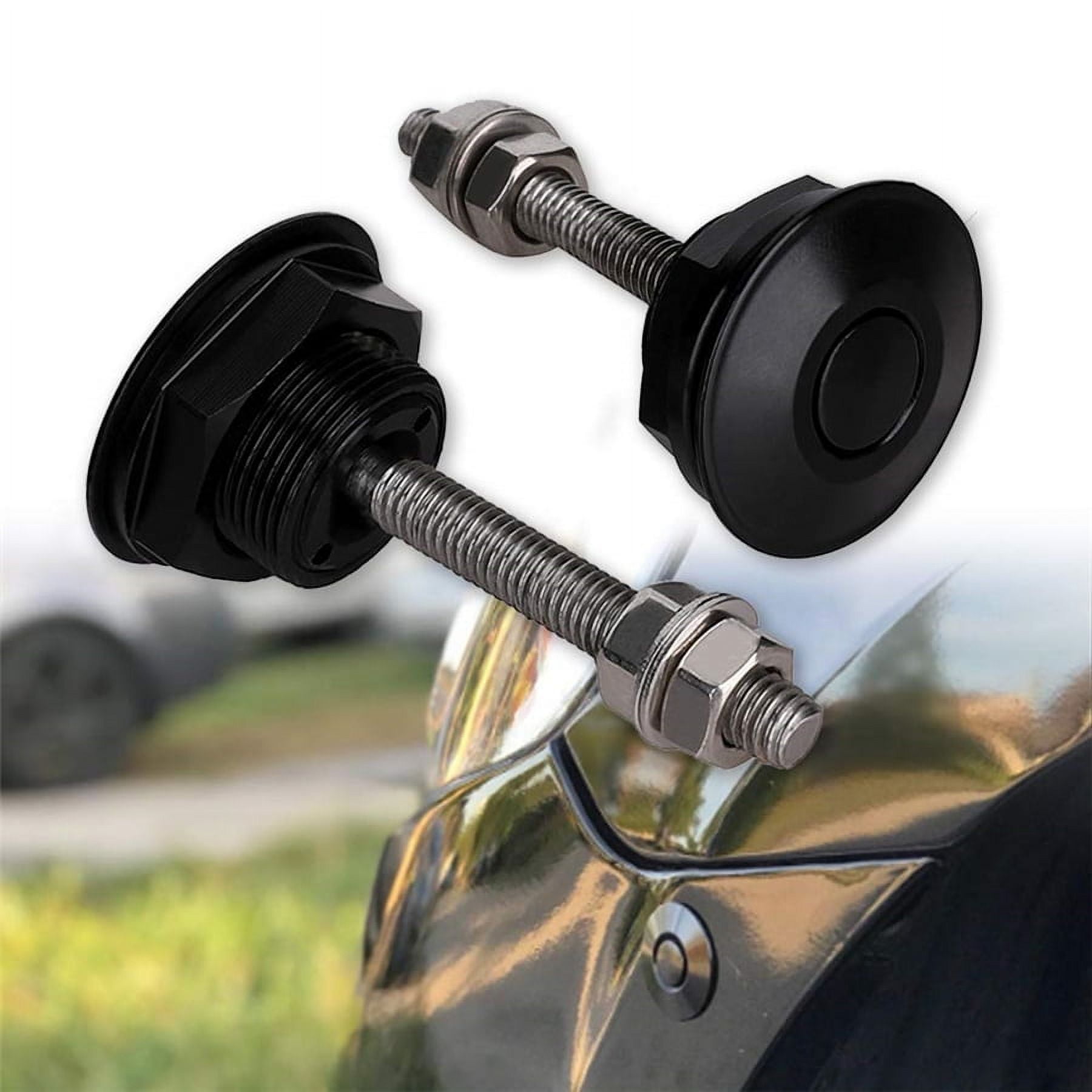 Phyun 4 Pcs Aluminum Quick Release Latches Push Button Racing Car Hood Pin Bonnet Lock