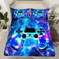 thumbnail image 2 of Homewish Abstract Gamer Twin Sheet Sets 3pcs for Teens Boys Girls,Lightning Video Game Twin Fitted Sheet Microfiber,Universe Galaxy Breathable Flat Sheet,Breathable Home Decor, 2 of 7
