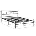 thumbnail image 4 of FurnitureR Full Metal Bed Frame with Headboard & Footboard, Black, 4 of 8