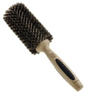 P Series | Straighten & Curl Round Hair Brush | Deluxe Length Styling Head | 100% Premium Natural Bristle | Pure Bamboo Handle | Large Barrel | Model P104