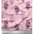 thumbnail image 1 of Soimoi Poly Georgette Fabric Leaves & Floral Block Fabric Prints by Yard 52 Inch Wide, 1 of 3