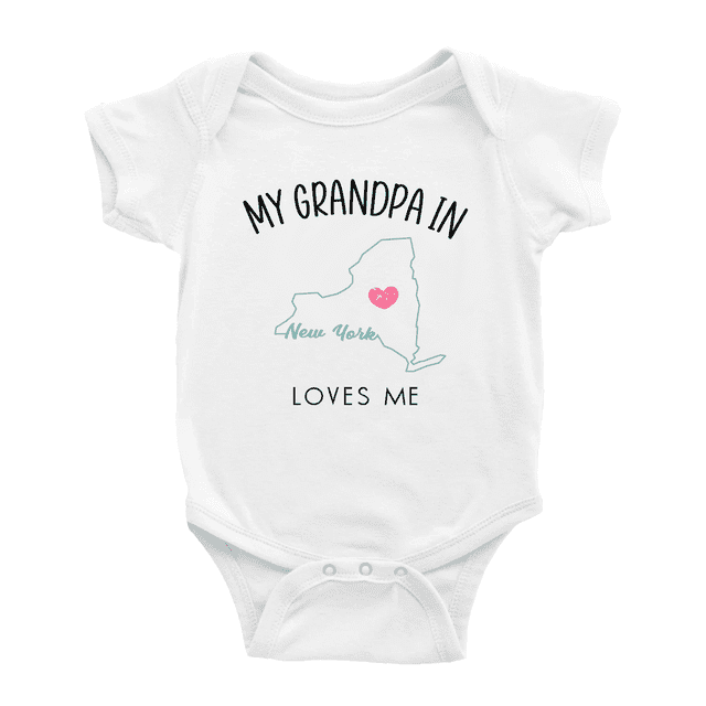 My Grandpa In New York Loves Me Baby Clothing For Boy Girl Bodysuits 3