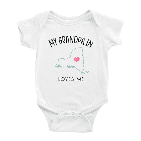

My Grandpa In New York Loves Me Baby Clothing For Boy Girl Bodysuits 0-3 Months
