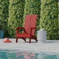 thumbnail image 4 of BizChair Modern Commercial 2-Slat Back Adirondack Chair - Red Commercial All-Weather Poly Resin Lounge Chair, 4 of 12