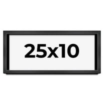 25x10 Frame Black Charcoal Grey Wood Textured Picture Frame | 0.75 Inch Moulding Width | Gunmetal
