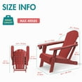 thumbnail image 5 of Hidpriva Outdoor Folding Adirondack Chair with Cup Holder, HDPE Weather Resistant Fire Pit Chair, Red, 5 of 7