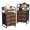 Brown Set of 2, variant on GIKPAL 3 Drawer Nightstand, Fabric Bedside Table Furniture, 2 Open Shelves Side End Tables for Bedroom Living Room, Brown