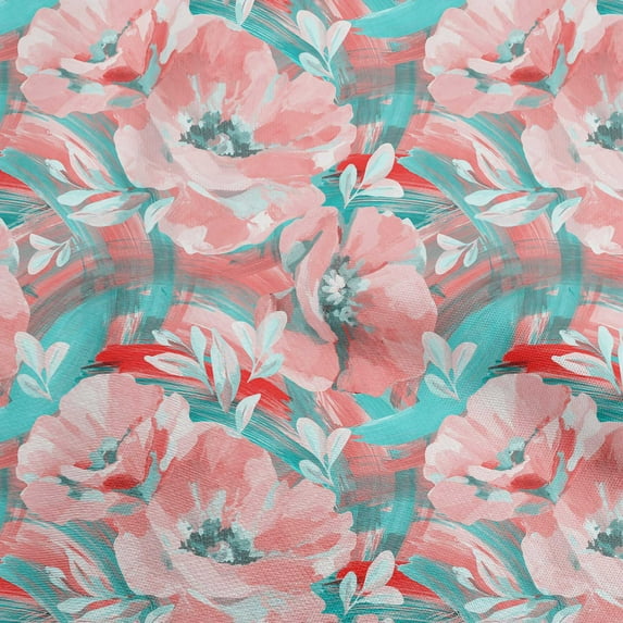 oneOone Cotton Flex Pink Salmon Fabric Floral & Dress Material Fabric Print Fabric By The Yard 40 Inch Wide