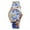 Blue24 cm, variant on UDIYO Women Retro Flower Printed Silicone Strap Causal Elegant Quartz Wrist Watch